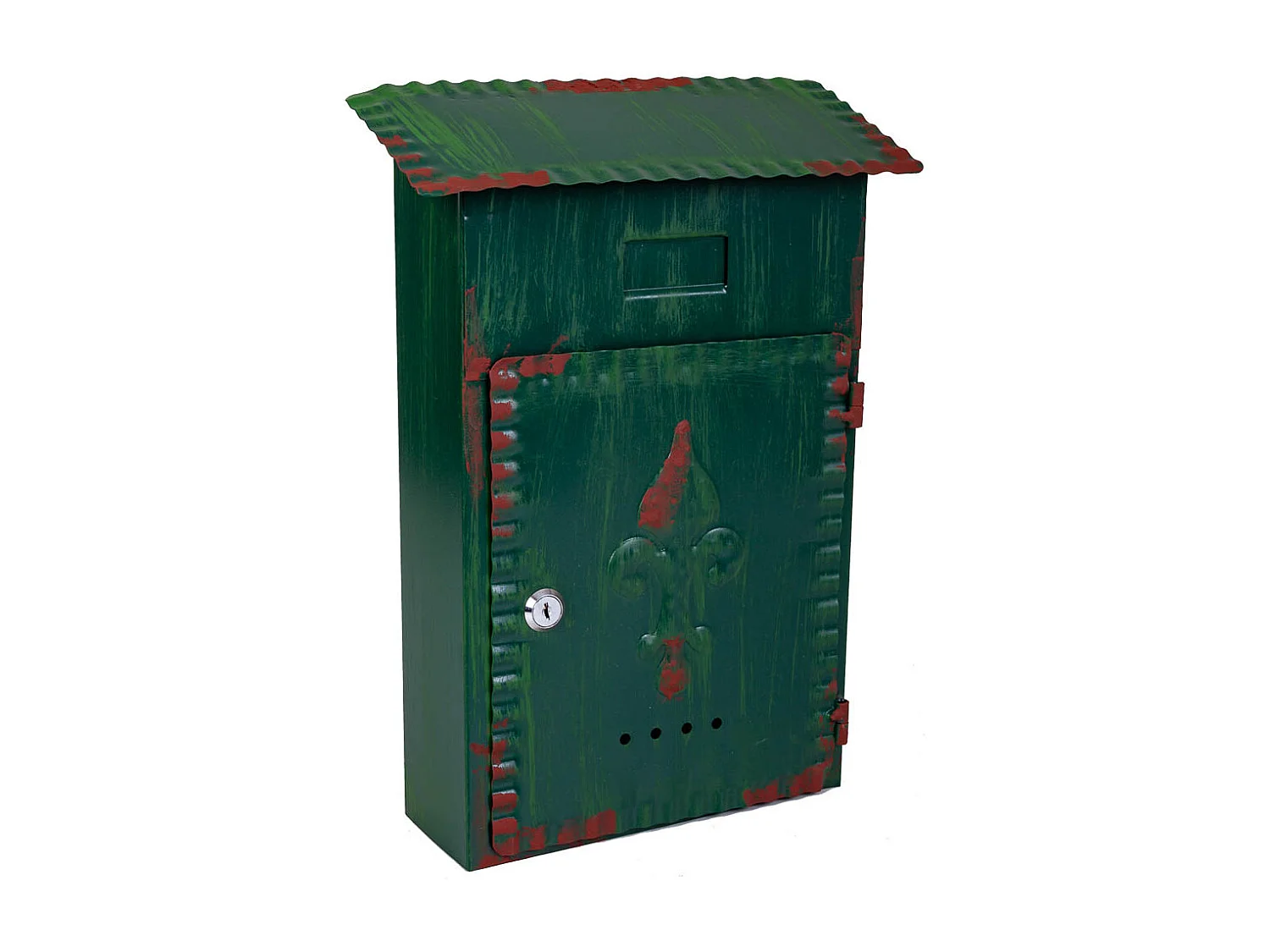 Boîte aux lettres en métal vert 27x11x37h