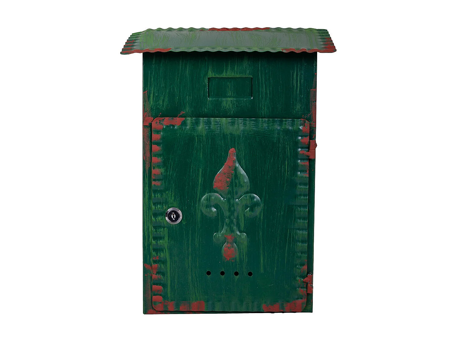 Boîte aux lettres en métal vert 27x11x37h