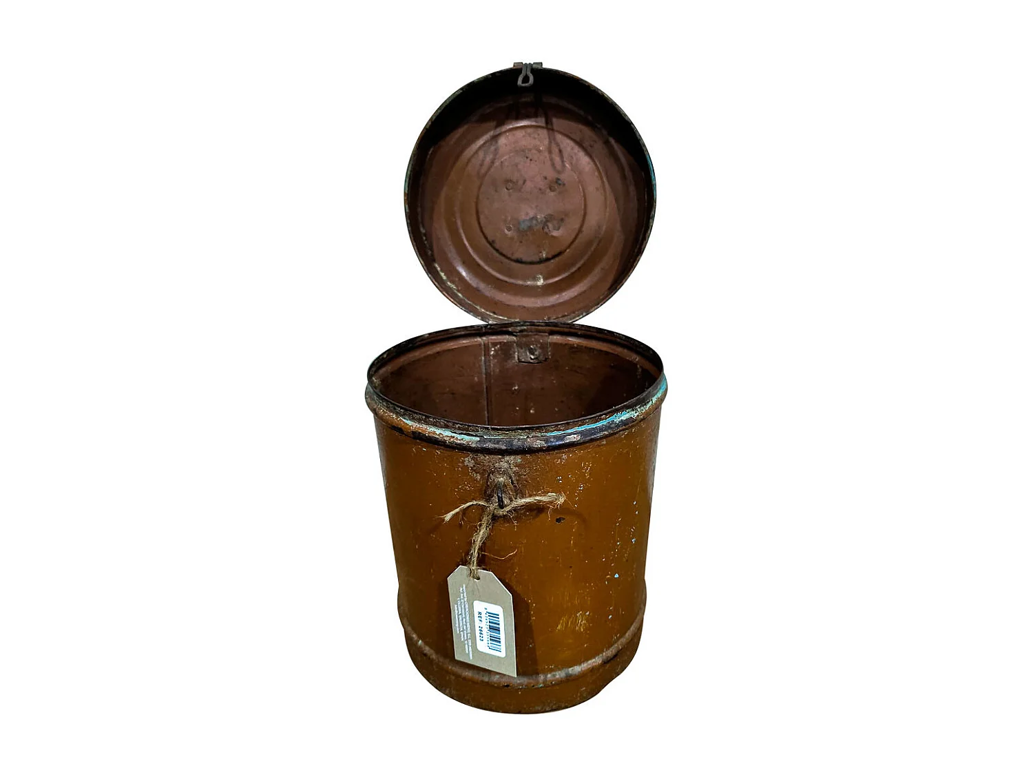 Tambor de metal marrom 23x23x29