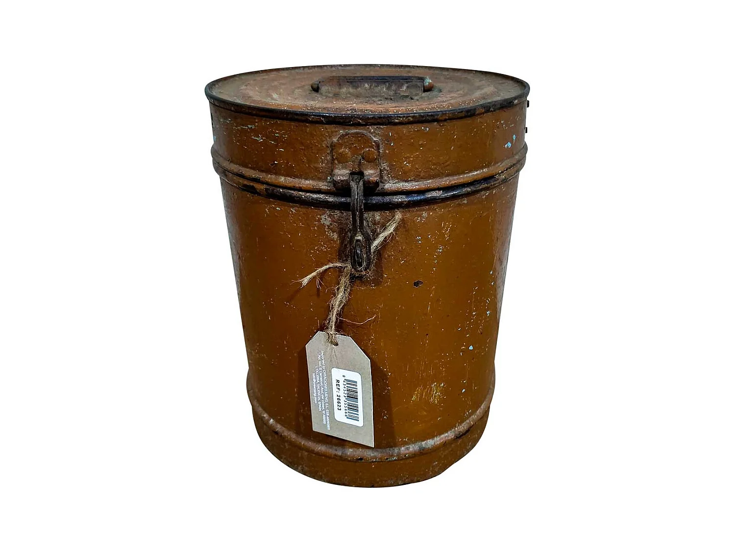 Tambor de metal marrom 23x23x29