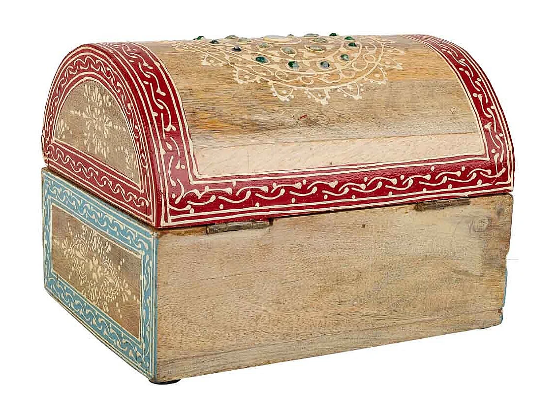 Portagioie in legno dipinto a mano marrone 20x15x15h