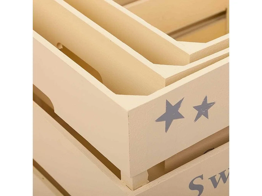 Set mit 3 Schubladen aus beige lackiertem Holz