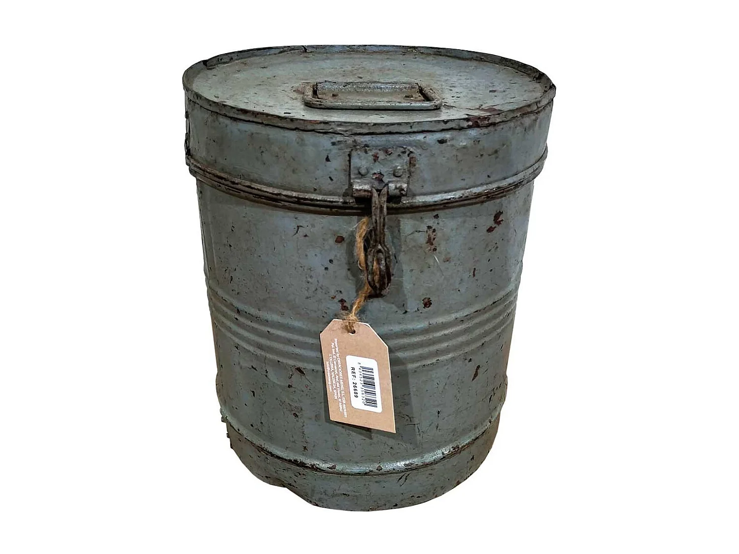 Tambor de metal cinza 6x26x30