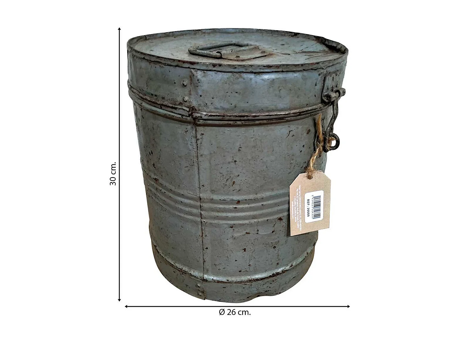 Fusto in metallo grigio 6x26x30h