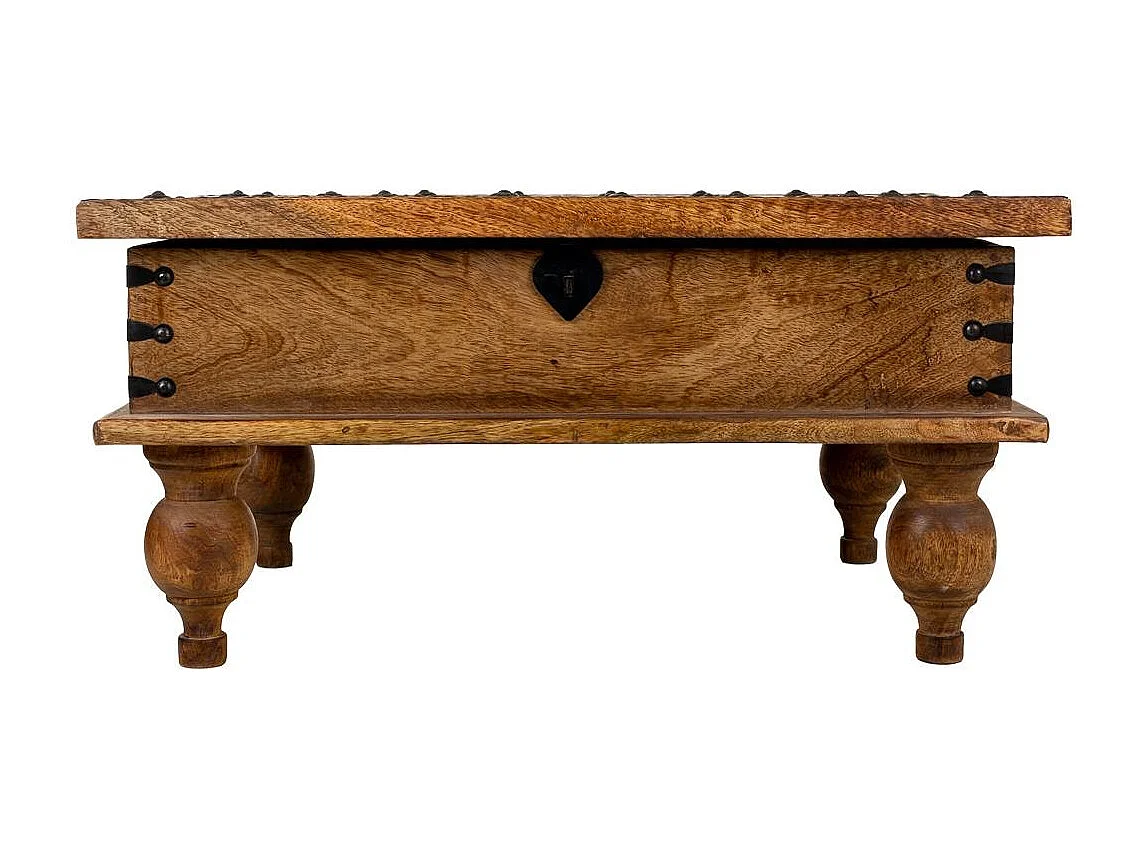 Brauner handgefertigter Holzkoffer 60x40x30h cm