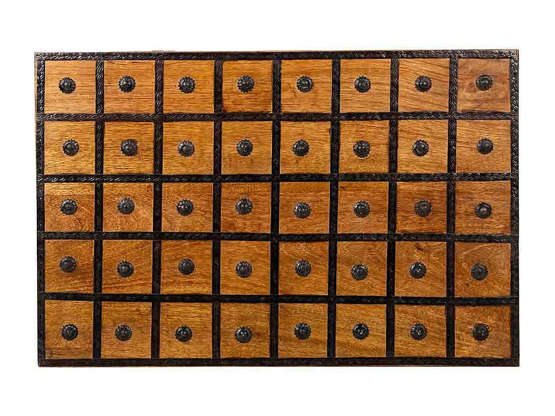 Baúl de madera artesanal marrón 60x40x30
