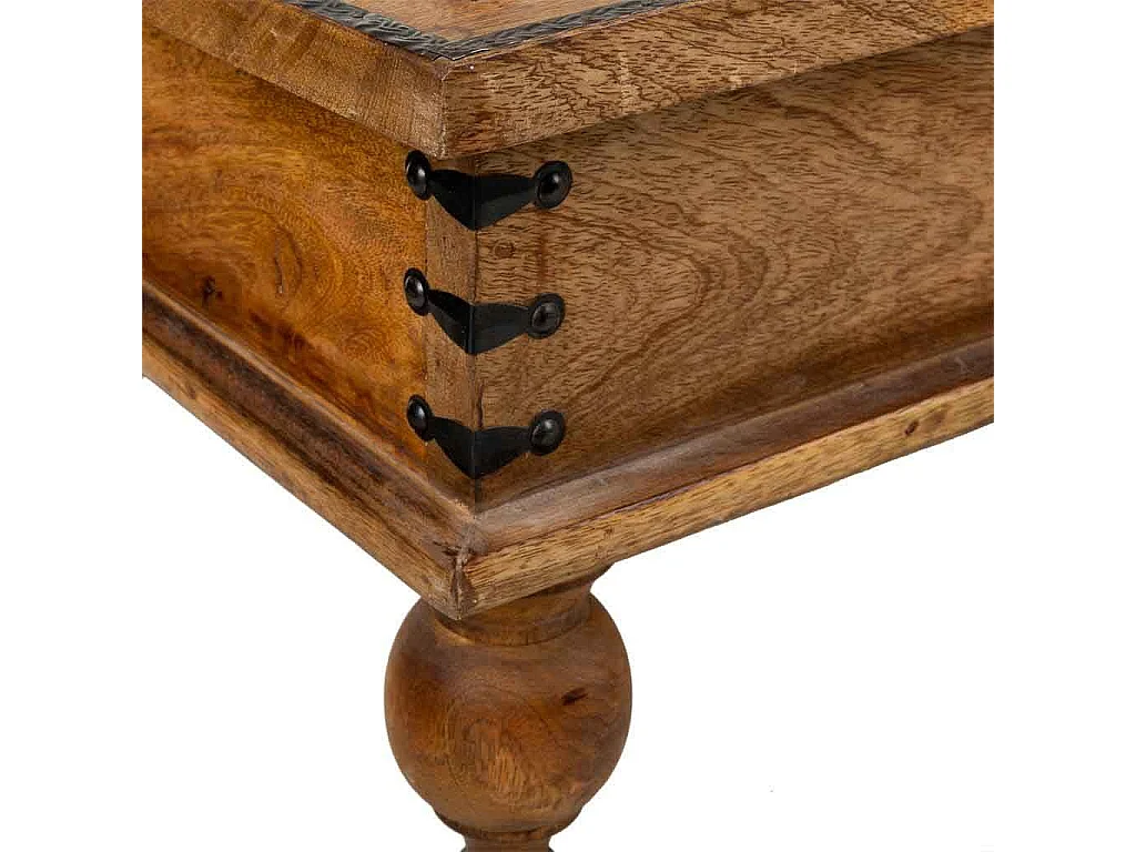 Baúl de madera artesanal marrón 60x40x30