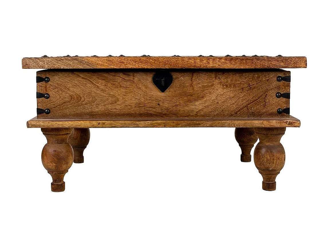 Baúl de madera artesanal marrón 60x40x30
