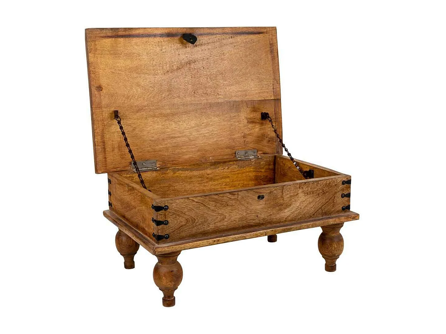 Baúl de madera artesanal marrón 60x40x30