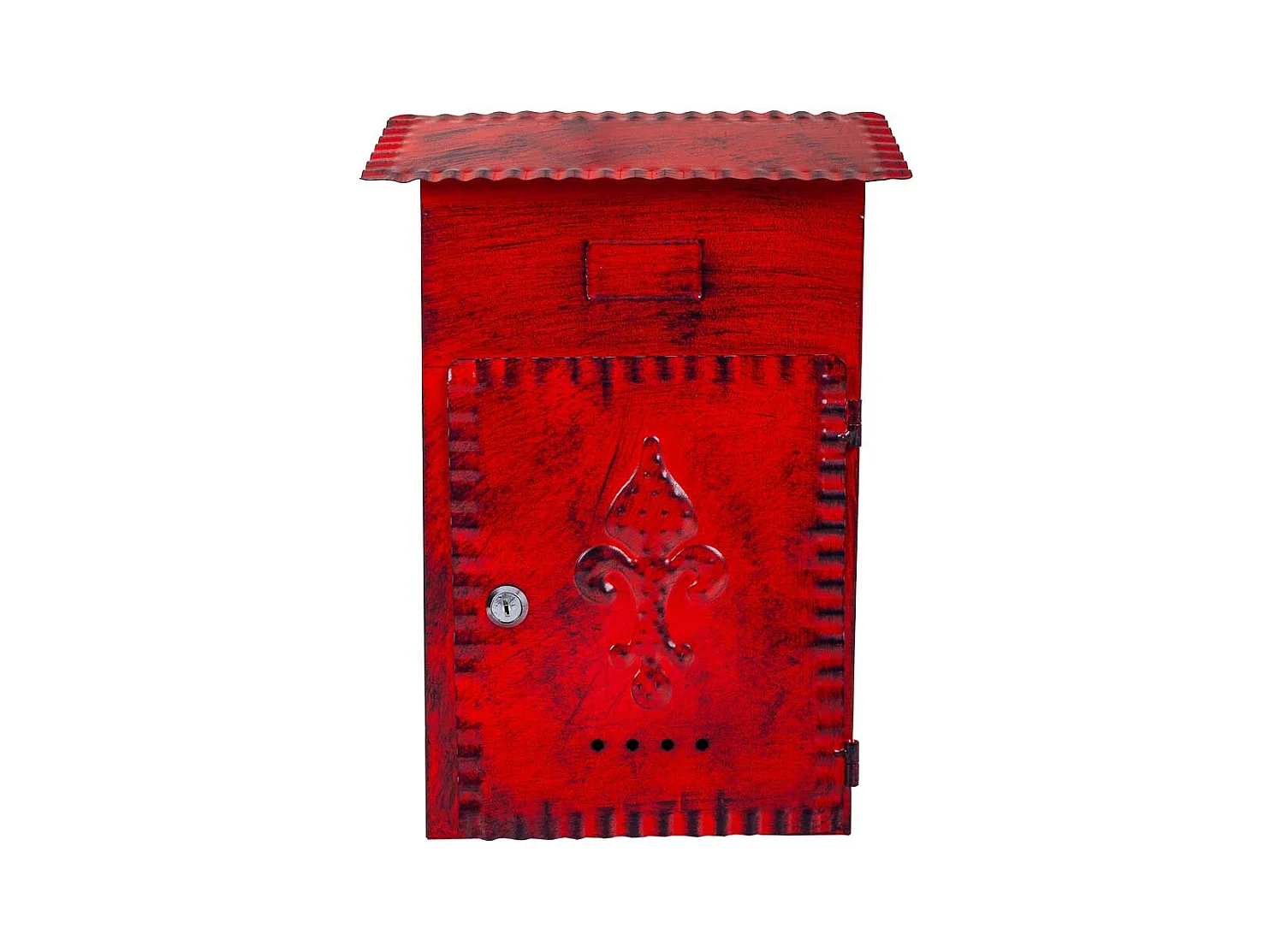 Boîte aux lettres en métal rouge 27x11x37h