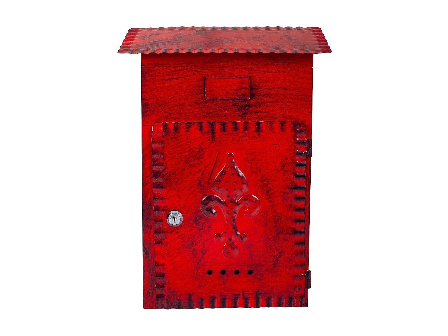 Boîte aux lettres en métal rouge 27x11x37h
