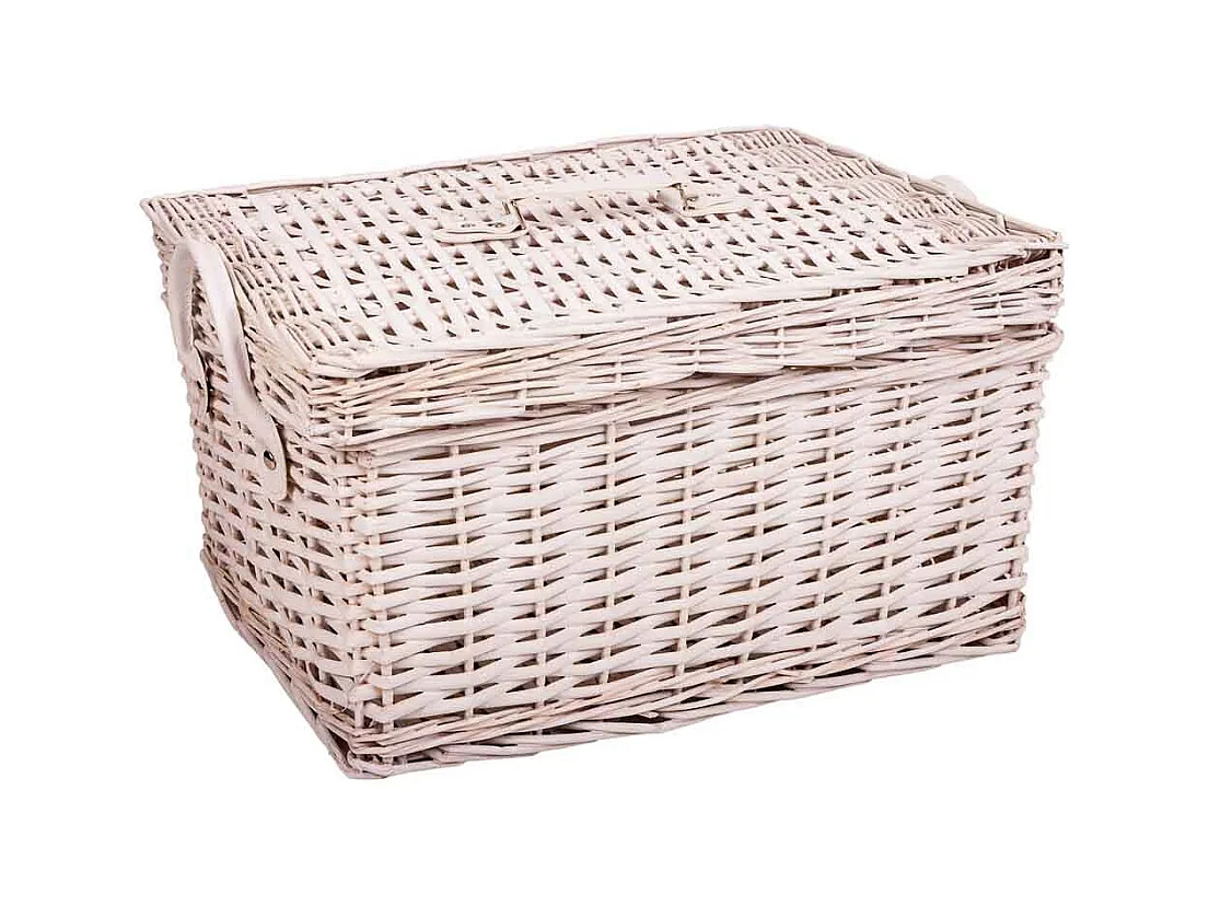 Set 2 cajas de mimbre blancas