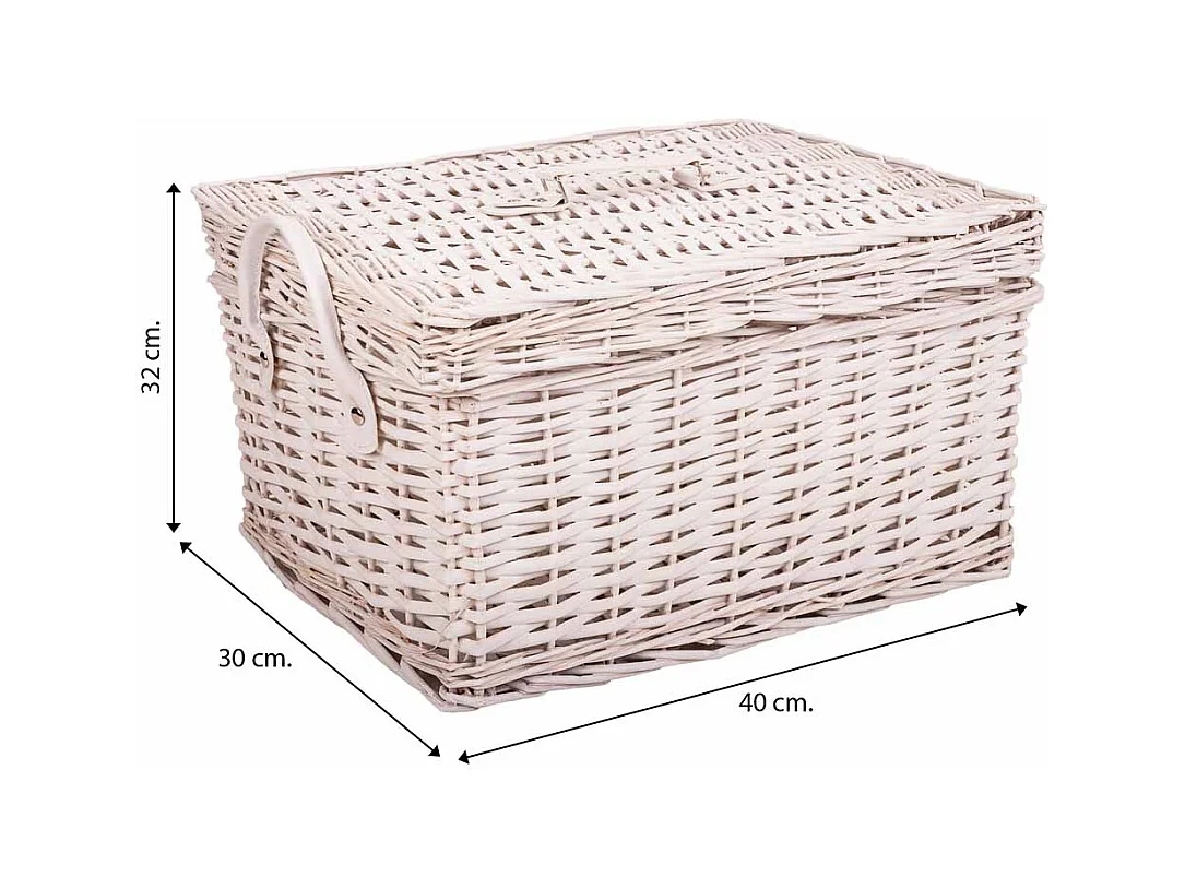 Set 2 cajas de mimbre blancas