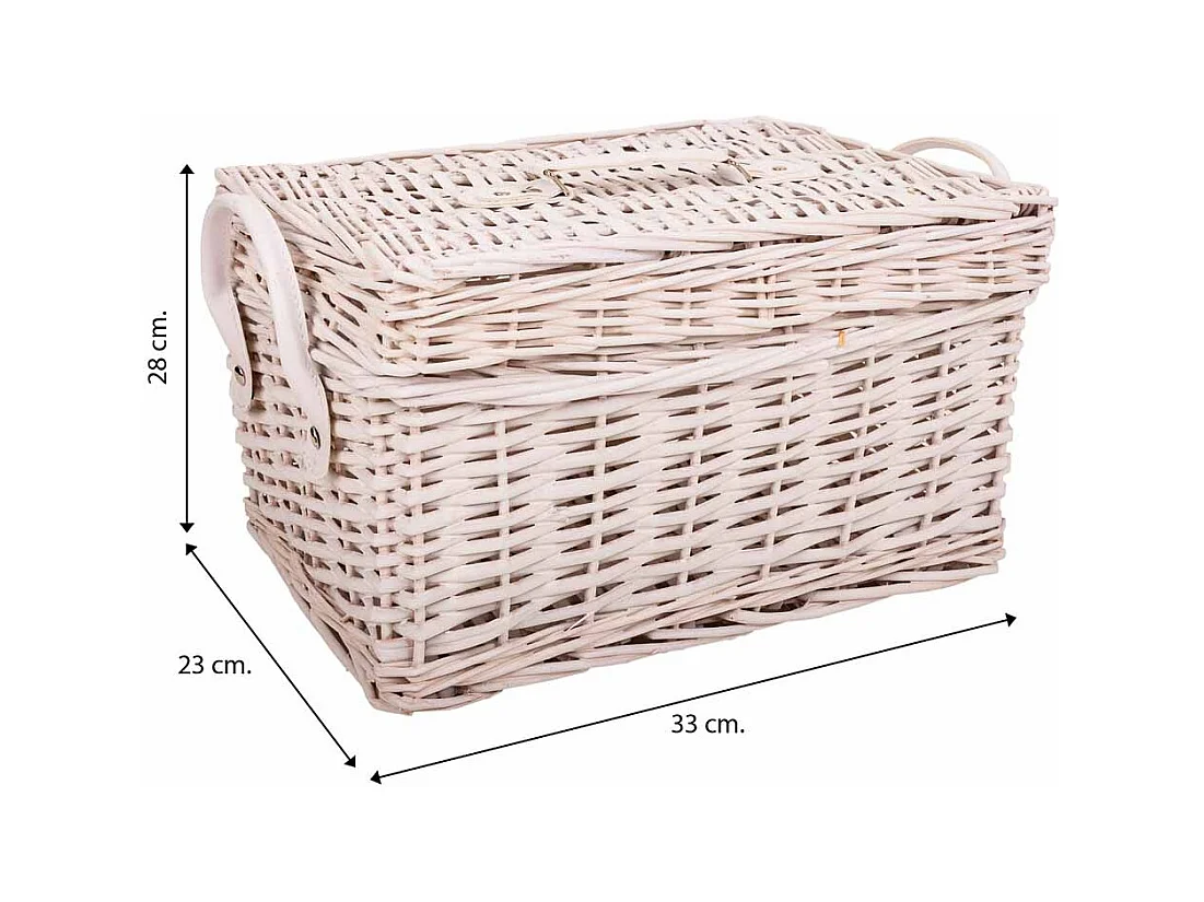 Set 2 cajas de mimbre blancas