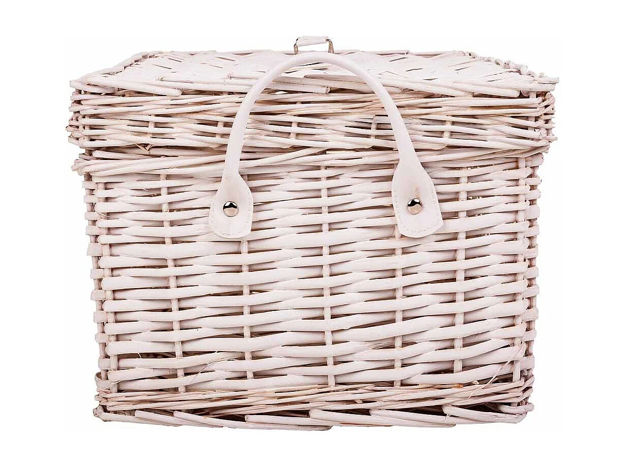 Set di 2 scatole in vimini bianche