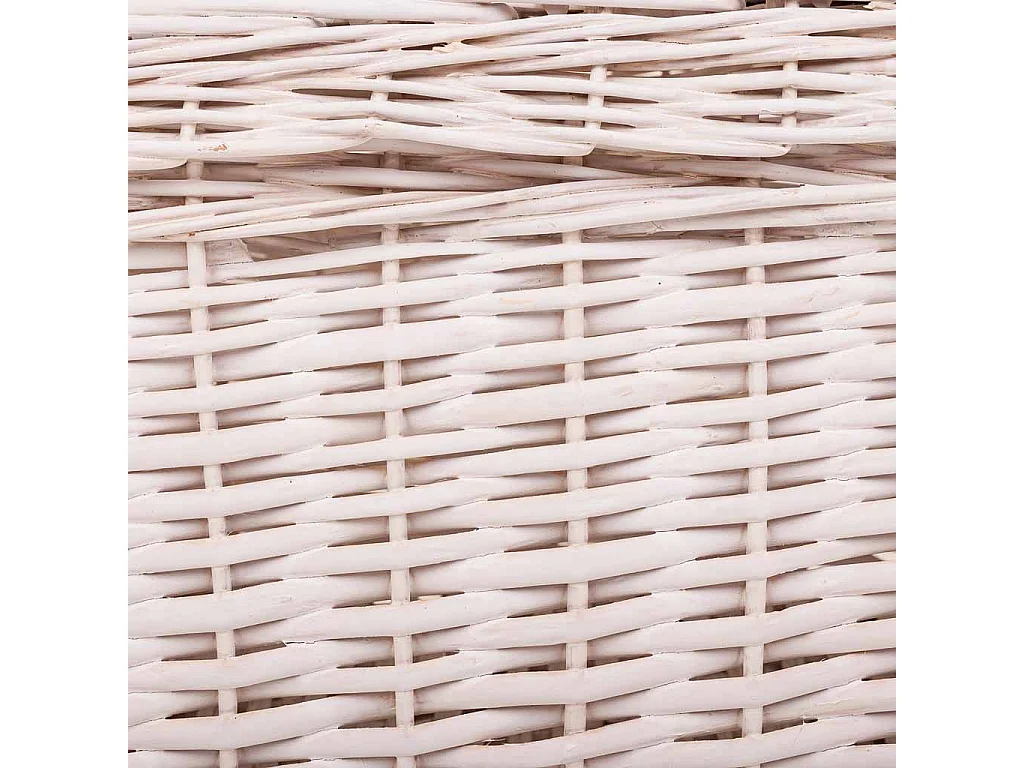 Set di 2 scatole in vimini bianche