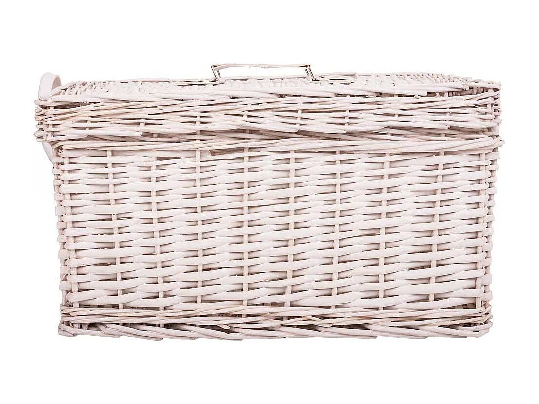 Set de 2 boîtes en osier blanches