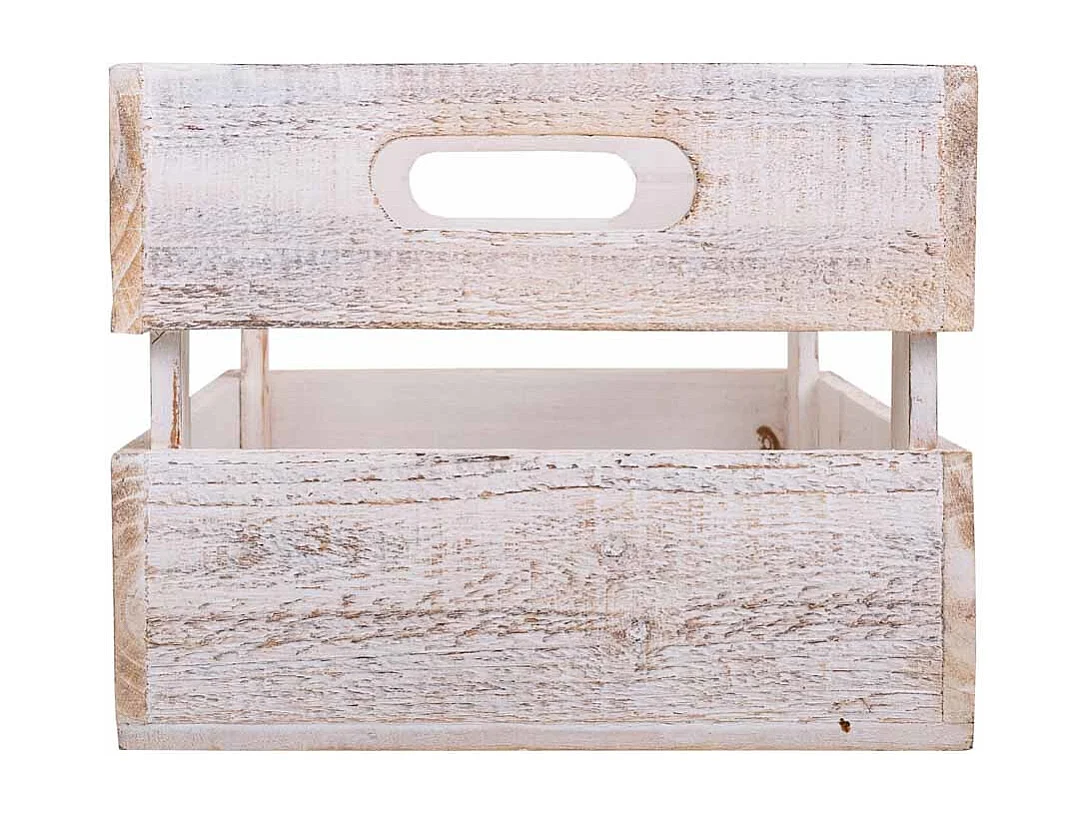 Set di 3 scatole in legno bianche