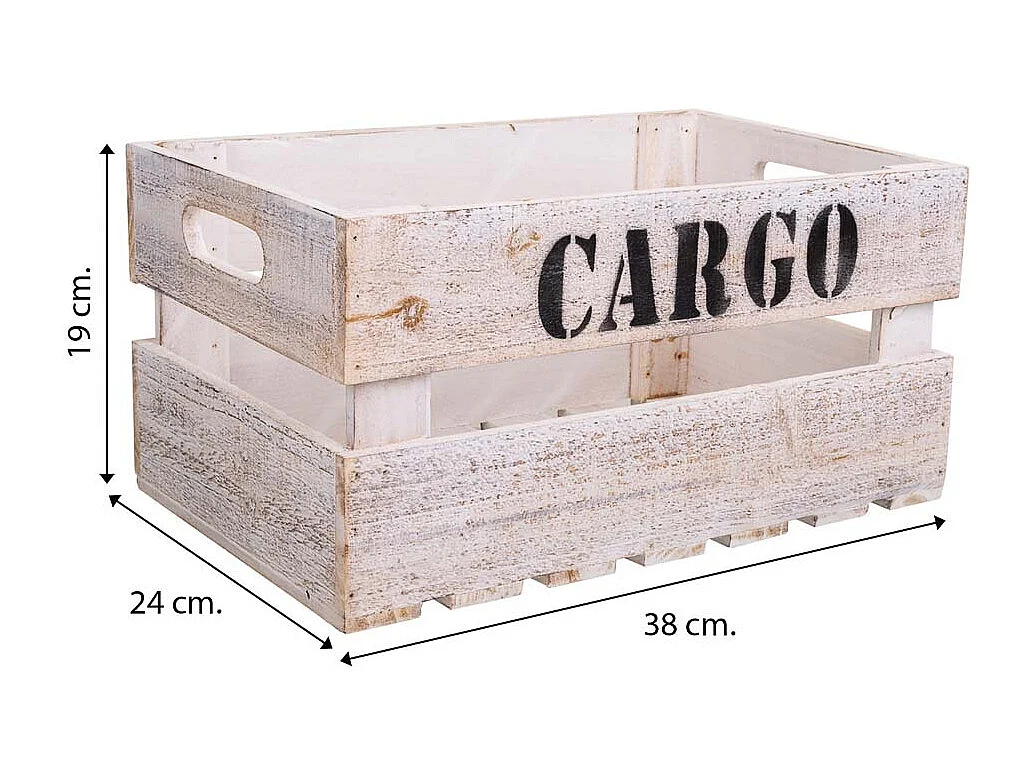 Set di 3 scatole in legno bianche