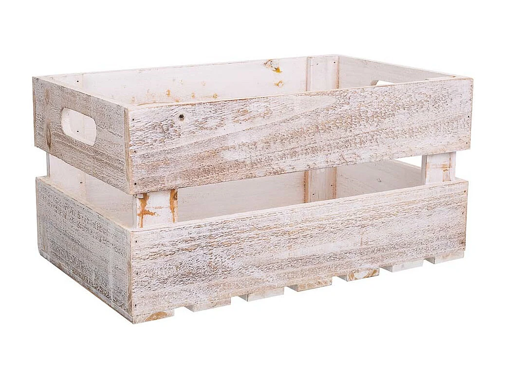 Set mit 3 weißen Holzkisten