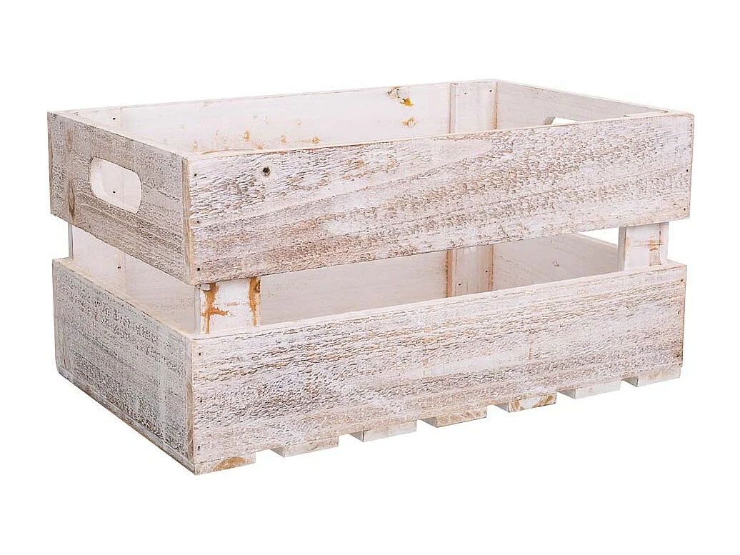Set 3 cajas de madera blancas
