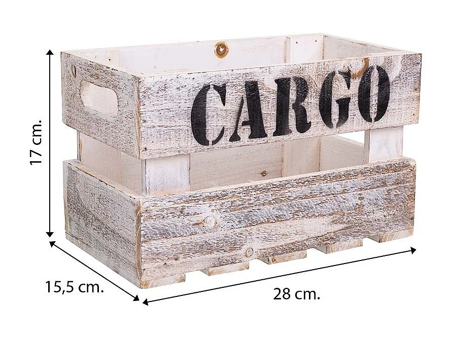 Set 3 cajas de madera blancas