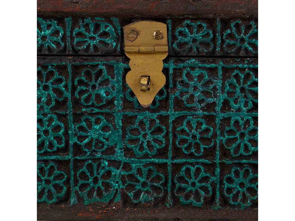 Portagioie in resina blu intagliata 25x19x11,5h