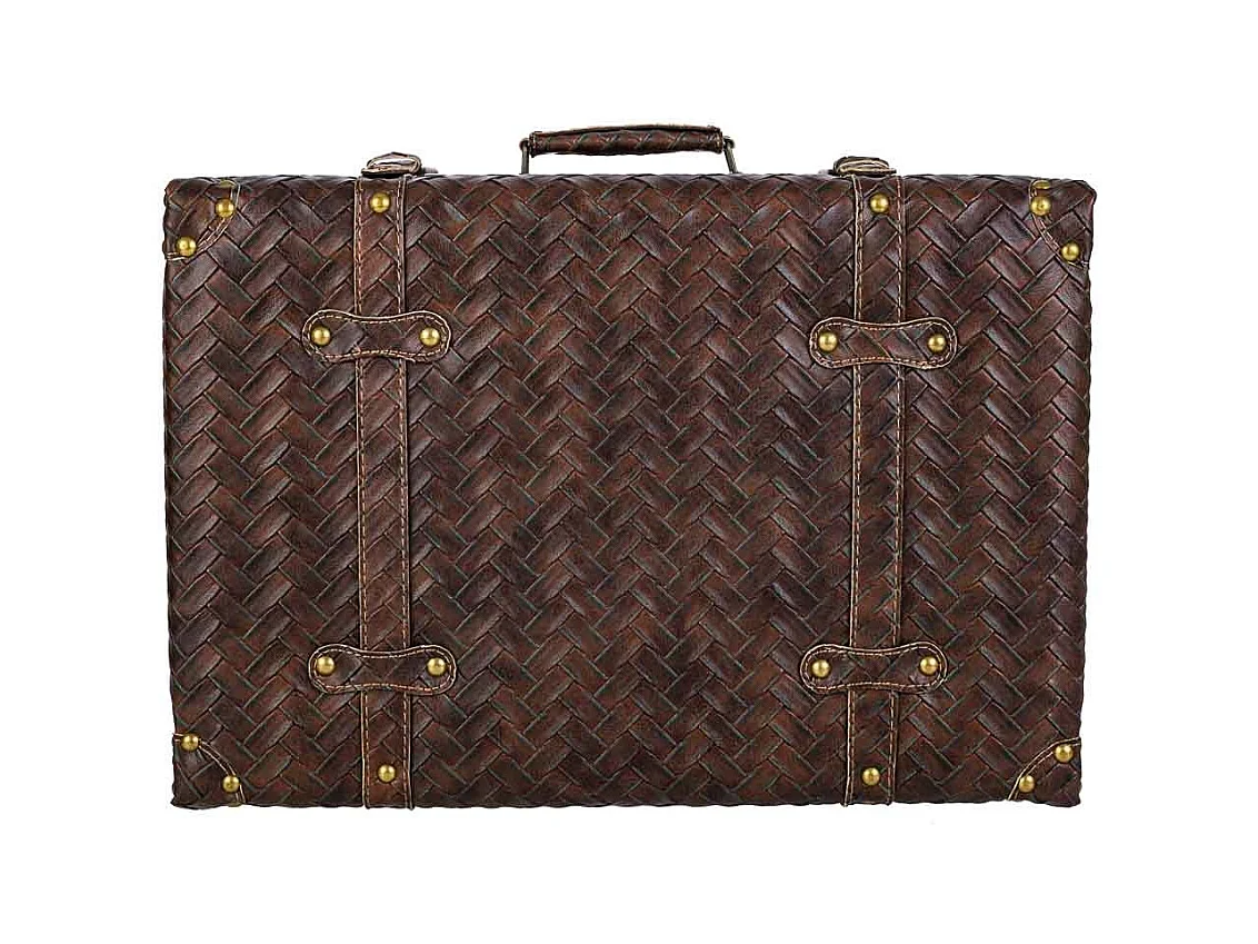 Brauner Kunstlederkoffer 44x16x30h cm