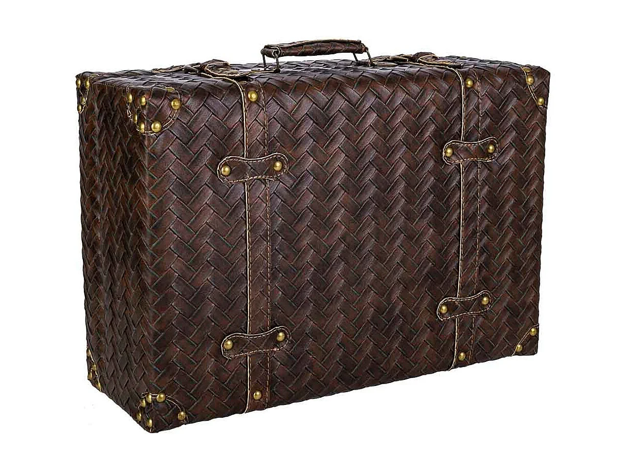 Brauner Kunstlederkoffer 44x16x30h cm