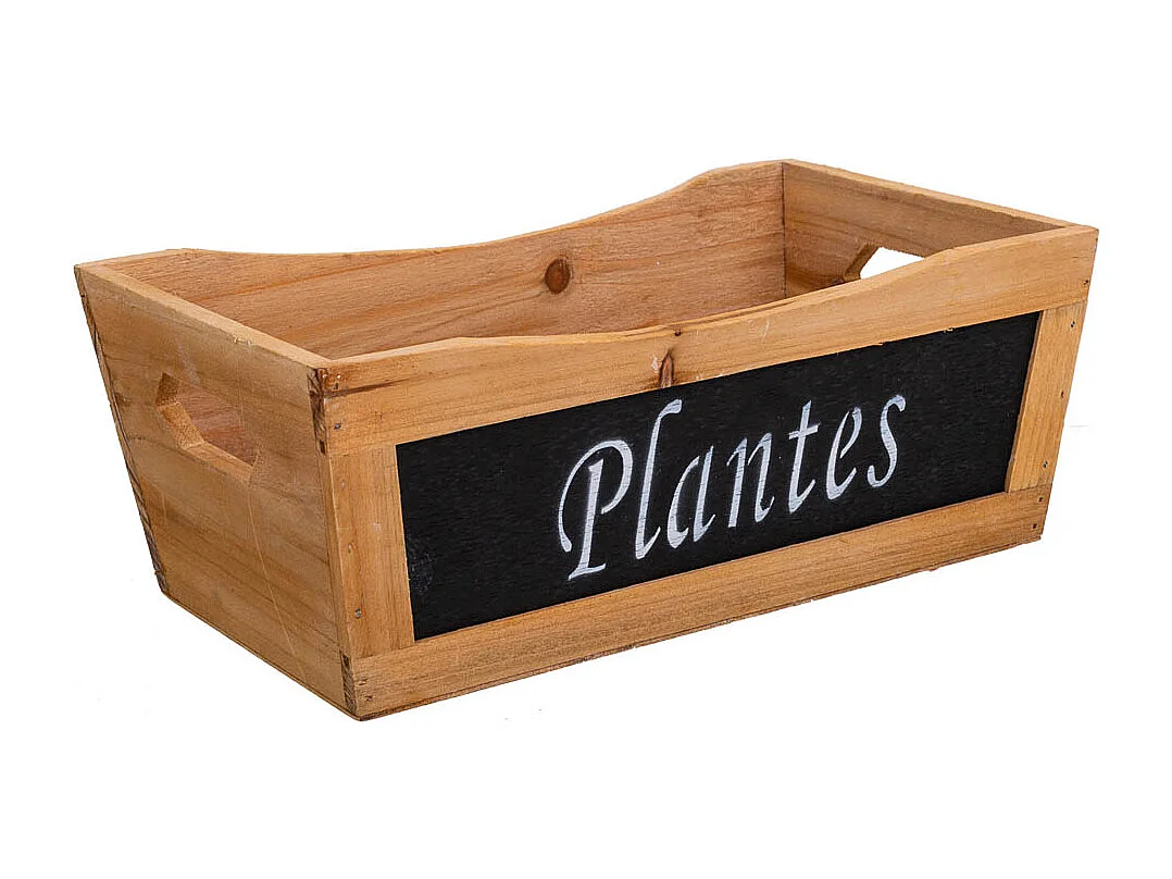 Set de 3 cajas de madera marrón