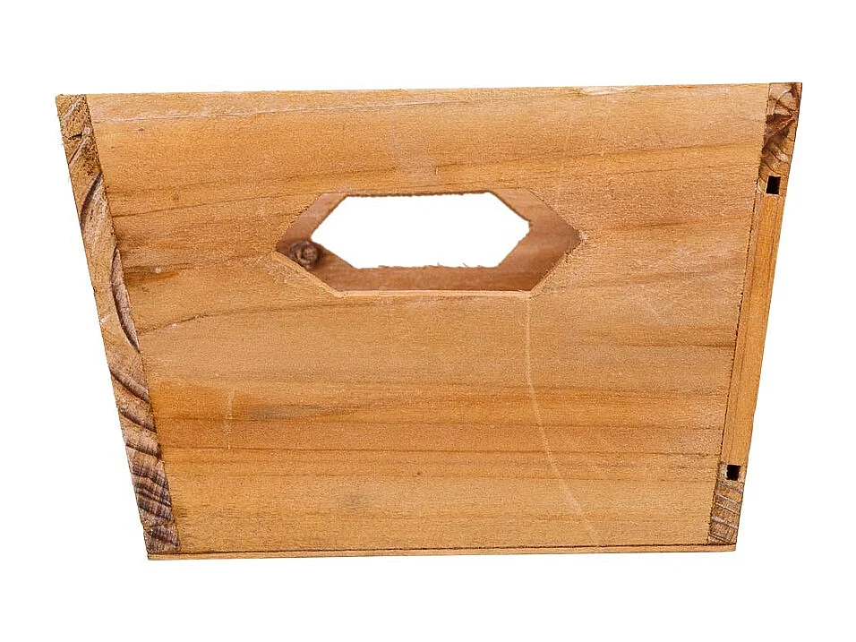 Set de 3 cajas de madera marrón