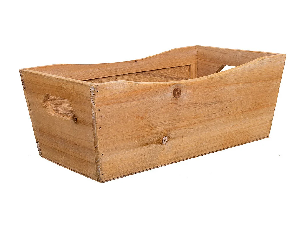 Set de 3 cajas de madera marrón