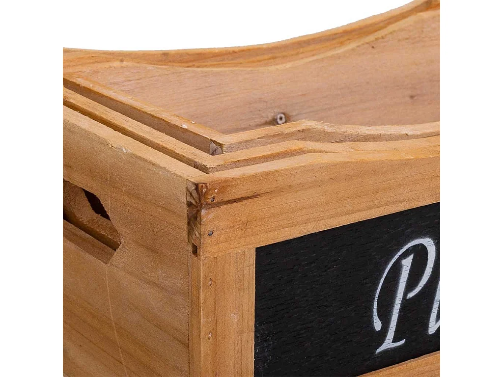 Set de 3 cajas de madera marrón