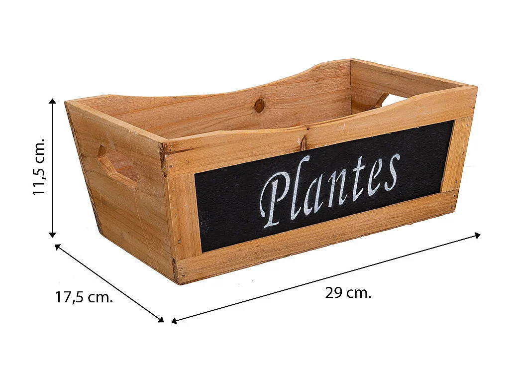Set de 3 cajas de madera marrón