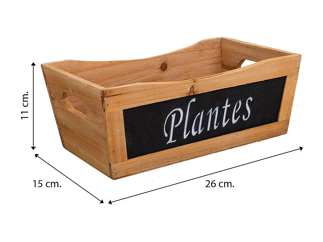 Set de 3 cajas de madera marrón