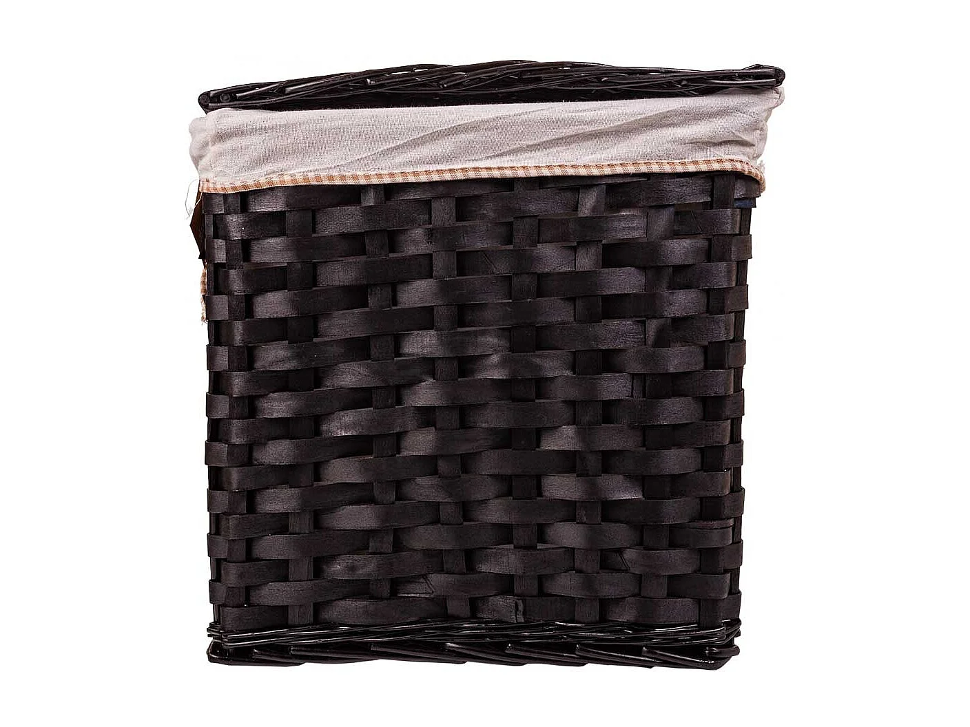 Conjunto de 2 baús de vime forrados de preto