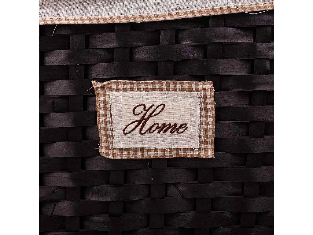 Conjunto de 2 baús de vime forrados de preto