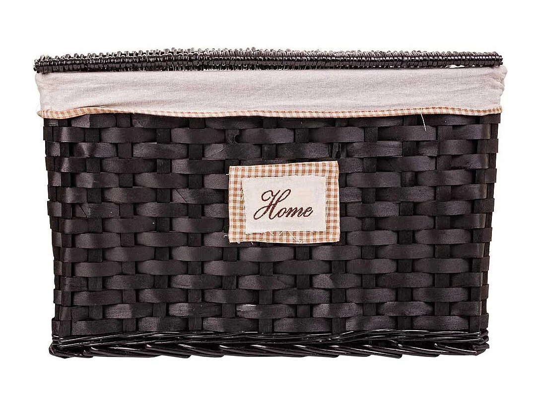 Conjunto de 2 baús de vime forrados de preto