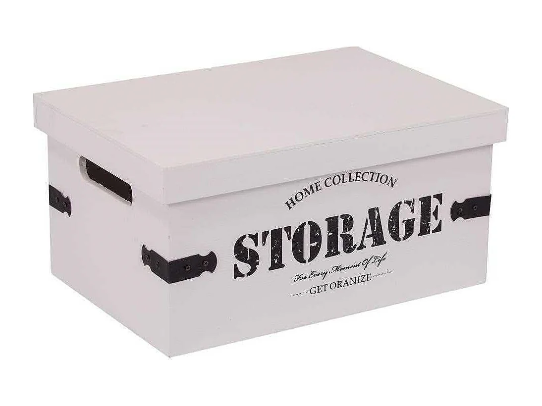 Set di due scatole in legno laccato bianco