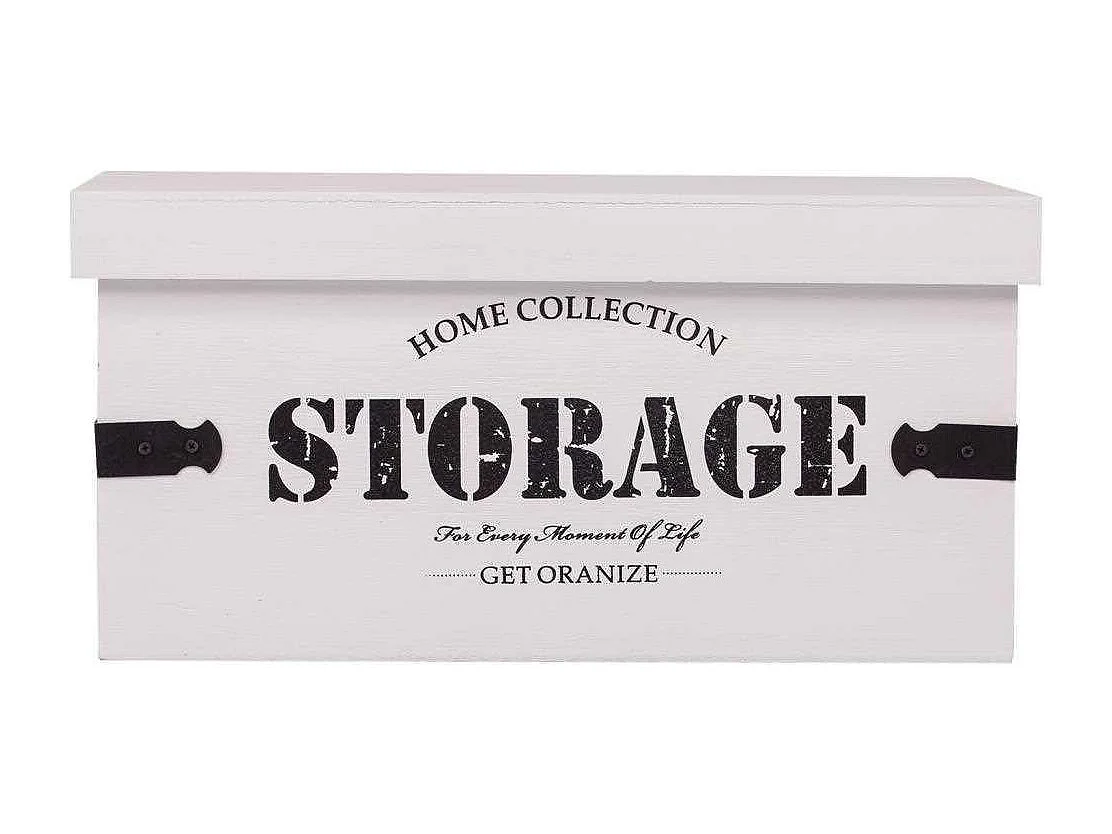 Set di due scatole in legno laccato bianco