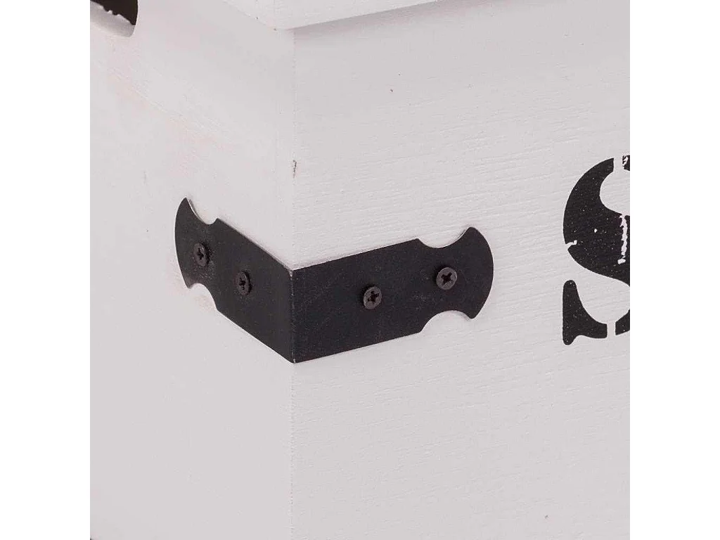 Set di due scatole in legno laccato bianco