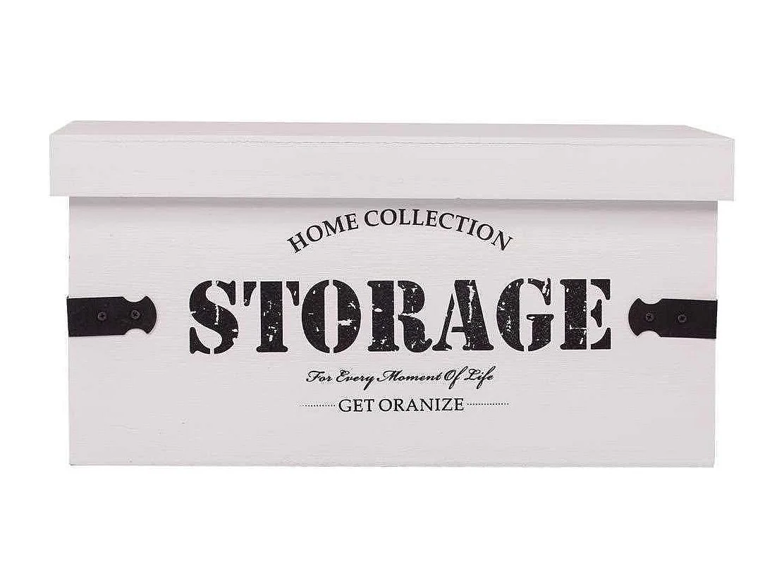 Set dos cajas de madera con lacado blanco