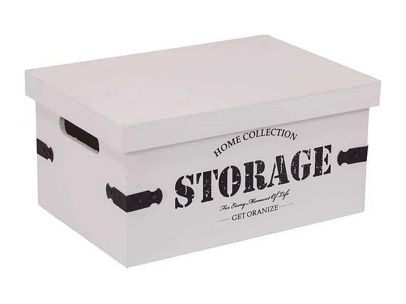 Conjunto de duas caixas de madeira lacadas a branco