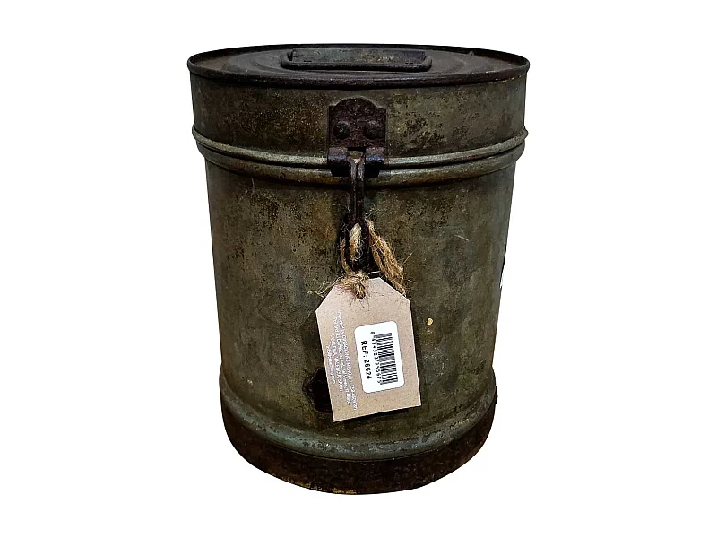 Braune Metalltrommel 19x19x24h cm