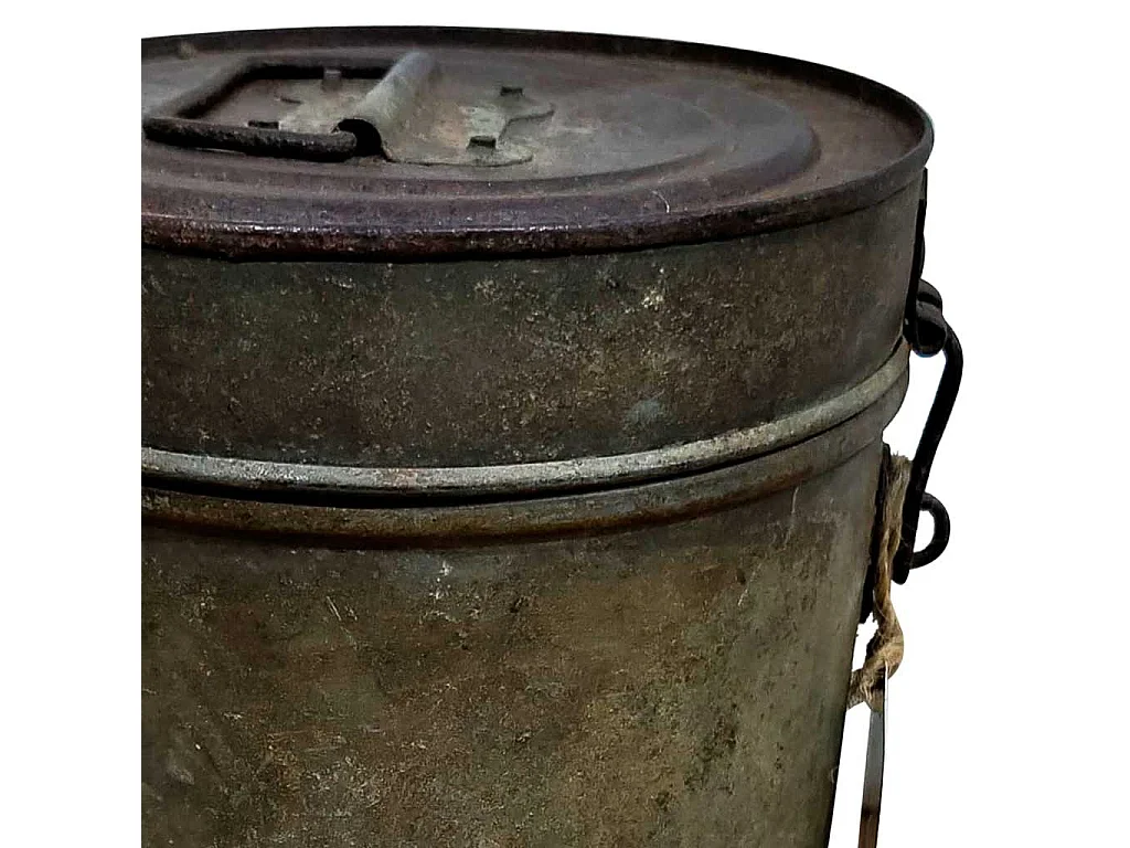 Braune Metalltrommel 19x19x24h cm