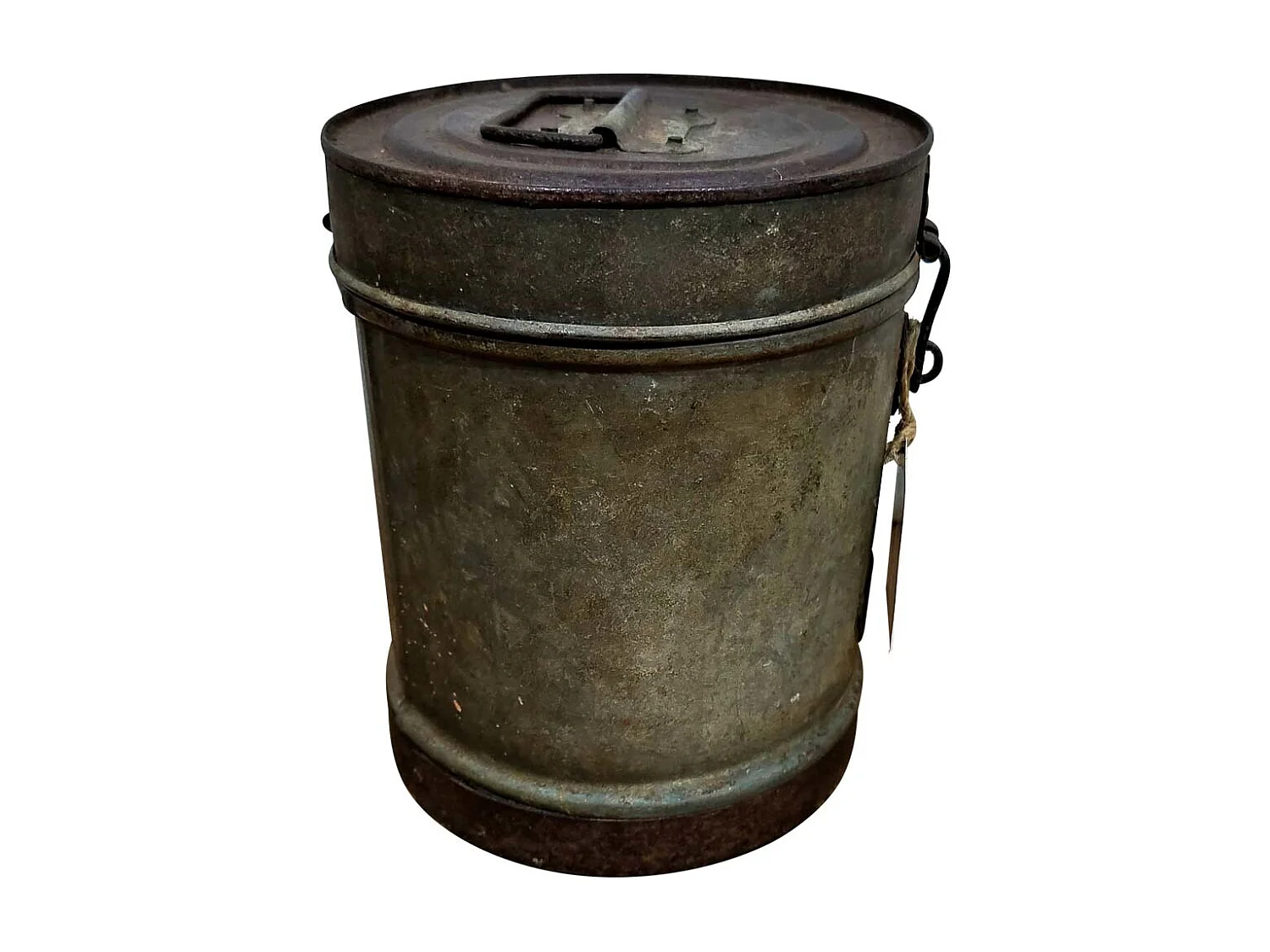 Braune Metalltrommel 19x19x24h cm