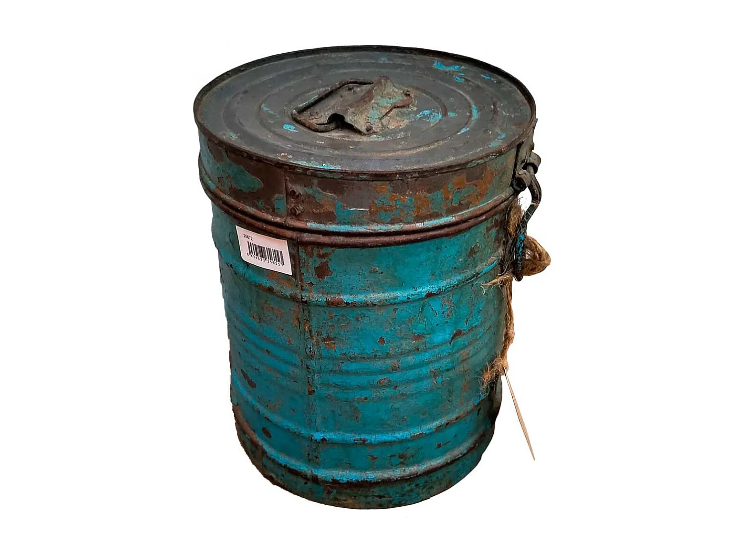 Fusto in metallo blu 23x23x28h