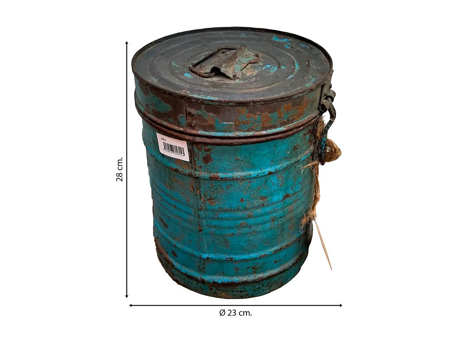 Fusto in metallo blu 23x23x28h