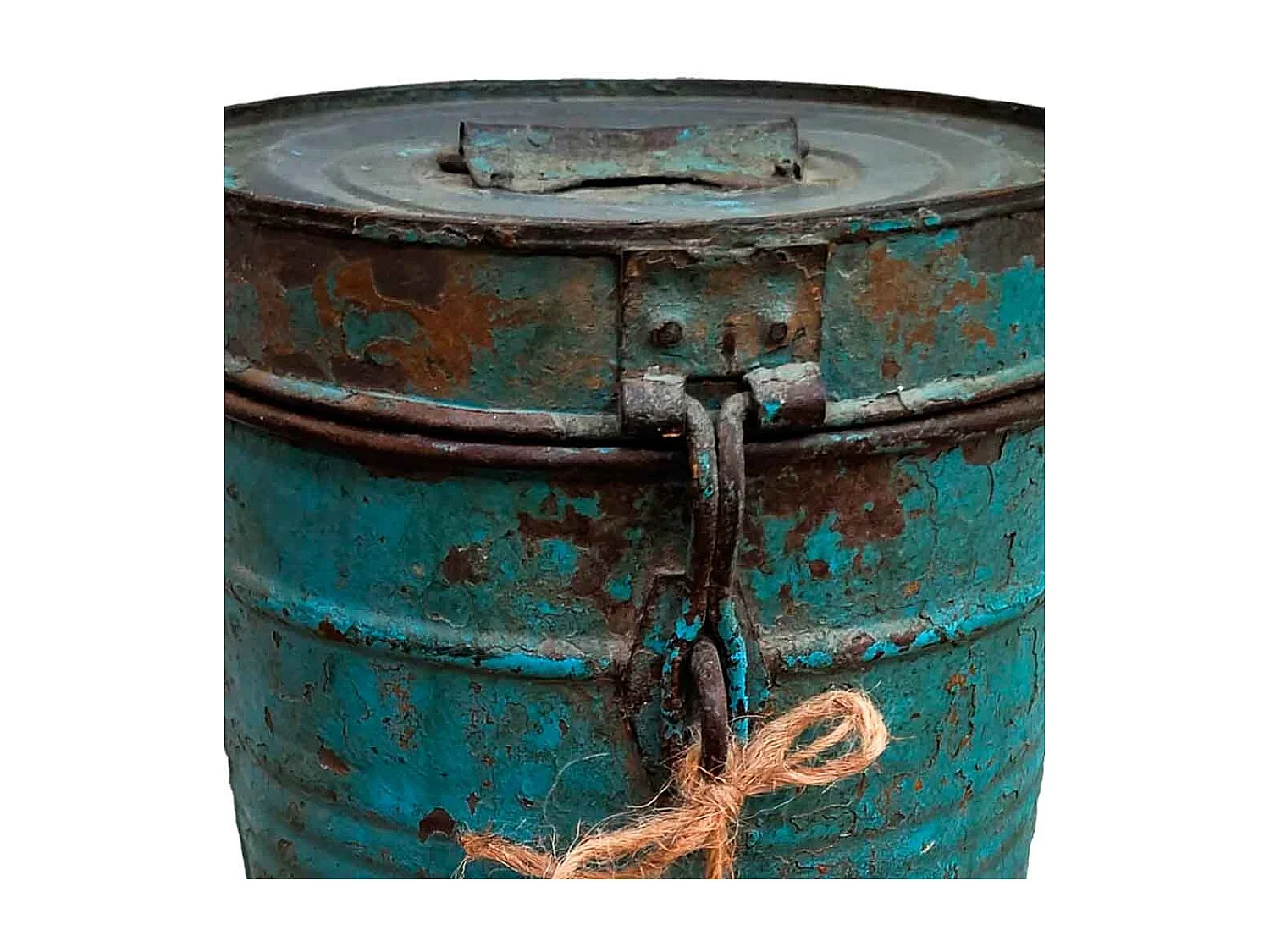 Fusto in metallo blu 23x23x28h