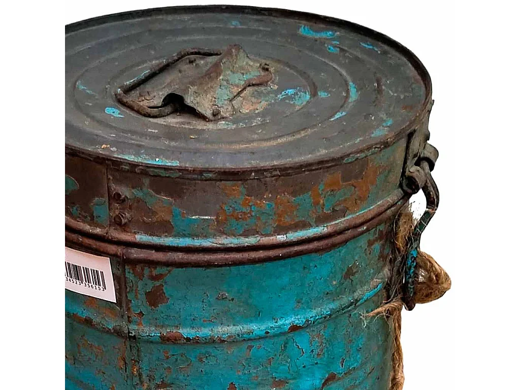 Fusto in metallo blu 23x23x28h